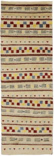 Handmade 3x8 ft Tribal Indo-Gabbeh Runner Rug Wool Striped Design: Handmade 3x8 ft Tribal Indo-Gabbeh Runner Rug Wool Striped Design Enhance your space with this exquisite Handmade Stripes Tribal Indo-Gabbeh Runner Rug, perfect for hallways, kitchens, or bedrooms.