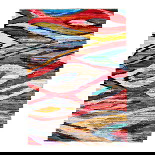 Turkish Handmade Wool Rug 8'7 x 11'7 Multicolor Abstract Design: Turkish Handmade Wool Rug 8'7 x 11'7 Multicolor Abstract Design Discover the elegance of this stunning Turkish handmade wool rug, featuring a vibrant multicolor field and an exquisite all-over