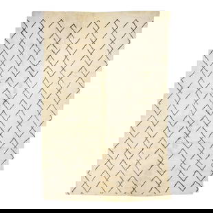Ivory Wool Moroccan Style Oversize Rug 13'1'' x 20' Geometric Pattern: Ivory Wool Moroccan Style Oversize Rug 13'1'' x 20' Geometric Pattern Transform your space with this exquisite contemporary Moroccan-style wool rug, hand-knotted to perfection. The rug features a