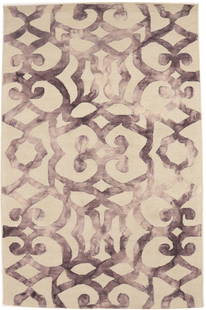 Dark Purple Hand-Tufted Wool Rug 5'0 x 8'0 Abstract Modern Design: Dark Purple Hand-Tufted Wool Rug 5'0 x 8'0 Abstract Modern Design Enhance your living space with this stunning dark purple hand-tufted modern rug, featuring an abstract design that adds a