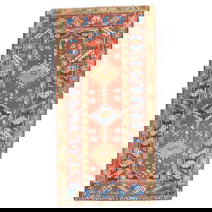 Zabihi Collection Antique Persian Heriz Small Hand-Woven Wool Rug: Zabihi Collection Antique Persian Heriz Small Hand-Woven Wool Rug This exquisite Antique Persian Heriz rug from the Zabihi Collection features a captivating Serapi style, expertly hand-woven from