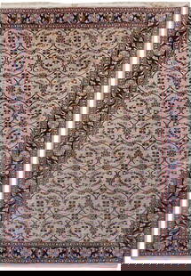Vibrant 6'3 x 9'5 Hand-Crafted Turkish Rug: Vibrant 6'3 x 9'5 Hand-Crafted Turkish Rug Enhance your living space with this exquisite pre-owned Turkish rug, showcasing a luxurious design that combines simple geometrics with vibrant color