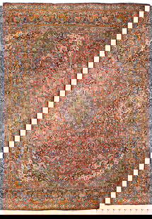 Antique Persian Kashan Rug 8.8 x 11.7 Handwoven 1940s: Antique Persian Kashan Rug 8.8 x 11.7 Handwoven 1940s Discover the exquisite 8.8 x 11.7 Persian Antique Kashan Rug from the 1940s, a beautiful testament to traditional Persian craftsmanship.