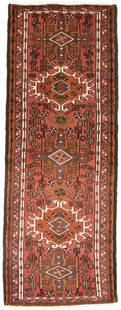 Vintage 1980s Hand-Knotted Red Geometric Runner Rug 6'2 x 2'3: Vintage 1980s Hand-Knotted Red Geometric Runner Rug 6'2 x 2'3 Enhance your space with this Vintage Red Geometric Runner Rug, ideal for hallways and kitchens. Measuring 2'3" x 6'2", this hand-knotted