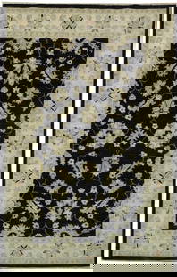 Luxurious 3'10 x 5'10 Black Chobi Handmade Peshawar Ziegler Rug: Luxurious 3'10 x 5'10 Black Chobi Handmade Peshawar Ziegler Rug Enhance your living space with the luxurious Black Chobi Handmade Peshawar Ziegler Style Rug. Measuring 3' 10" x 5' 10" (46 in x 70