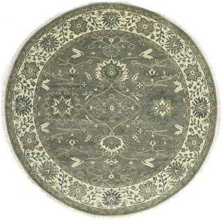 8 ft Round Peshawar Osh Chobi Floral Wool Rug Handmade Eco-Friendly Decor: 8 ft Round Peshawar Osh Chobi Floral Wool Rug Handmade Eco-Friendly Decor Enhance your home decor with this exquisite 8X8 ft Round Peshawar Osh Chobi Rug. Hand-knotted from high-quality wool, this