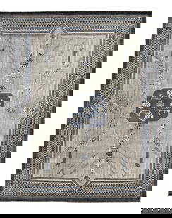 Modern Transitional Oushak Wool Rug Gray Ivory Medallion 9'5 x 12'2: Modern Transitional Oushak Wool Rug Gray Ivory Medallion 9'5 x 12'2 Enhance your space with this stunning modern transitional Oushak style hand-knotted wool rug. Featuring a captivating gray and