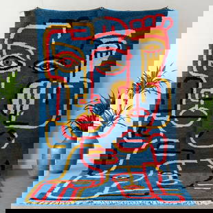 Picasso Inspired Handmade knoted Rug 49" x 98" Natural Wool: Picasso Inspired Handmade knoted Rug 49" x 98" Natural Wool LOCAL PICK UP IS NOT AN OPTION AND ALL ITEMS IN THIS AUCTION MUST BE SHIPPED. Shipping furniture generally requires 2-8 weeks. The