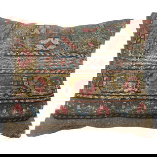 Zabihi Collection 19th Century Persian Serab Rug Pillow Bakshaish 17 x 20: Zabihi Collection 19th Century Persian Serab Rug Pillow Bakshaish 17 x 20 Enhance your space with this exquisite Zabihi Collection Persian Serab Rug Pillow, expertly crafted from a 19th-century