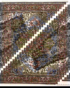 Hand-Knotted Geometric Heriz Serapi Rug 8' x 10' Wool Modern Design: Hand-Knotted Geometric Heriz Serapi Rug 8' x 10' Wool Modern Design Enhance your living space with this stunning Geometric Heriz Serapi Oriental Rug, perfect for dining rooms and farmhouse decor.
