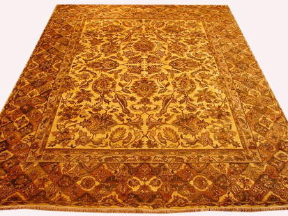 9' x 12' Hand-Knotted Jaipur Area Rug in Ivory and Tawny Brown: 9' x 12' Hand-Knotted Jaipur Area Rug in Ivory and Tawny Brown Enhance your home decor with this stunning 9' x 12' hand-knotted area rug, showcasing bold geometric patterns and vibrant colors that