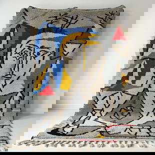 Picasso Inspired Handmade knoted Rug 118" x 236" Natural Wool: Picasso Inspired Handmade knoted Rug 118" x 236" Natural Wool LOCAL PICK UP IS NOT AN OPTION AND ALL ITEMS IN THIS AUCTION MUST BE SHIPPED. Shipping furniture generally requires 2-8 weeks. The