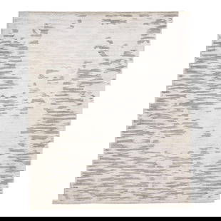 Handmade Moroccan Wool Rug 12'2 x 14'11 Beige Gray by Apadana: Handmade Moroccan Wool Rug 12'2 x 14'11 Beige Gray by Apadana Enhance your space with this exquisite modern Moroccan-style hand-knotted wool rug from the Safi Collection. Featuring a sophisticated