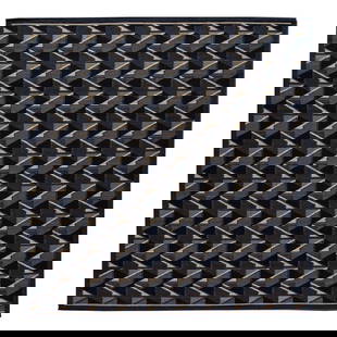 Modern Swedish Handmade Abstract Wool Rug Black 13'4 x 13'10: Modern Swedish Handmade Abstract Wool Rug Black 13'4 x 13'10 Enhance your living space with this exquisite modern Swedish-style handmade abstract wool rug. Featuring a striking black color field