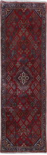 Exquisite 3.7 x 11.8 Handmade Persian Meymeh Rug Red Brown Wool: Exquisite 3.7 x 11.8 Handmade Persian Meymeh Rug Red Brown Wool Introduce timeless charm to your space with this exquisite 3.7 x 11.8 Red Brown Handmade Persian Meymeh Rug. Handcrafted by skilled Pers