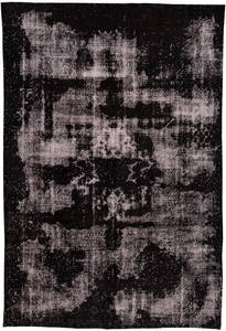 Vintage Hand-Knotted Turkish Overdyed Wool Rug 7'8" x 11'6" Black