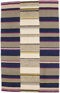 Vibrant Multicolored Striped 5'0 x 8'0 Hand-Tufted Wool Rug: Vibrant Multicolored Striped 5'0 x 8'0 Hand-Tufted Wool Rug Enhance your living space with this vibrant Multicolored Stripes Design Foyer Rug, perfect for kids' rooms or any modern setting.