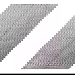 Handmade Modern Gray Wool Silk Rug with Geometric Design 9'11 x 13'10: Handmade Modern Gray Wool Silk Rug with Geometric Design 9'11 x 13'10 This exquisite contemporary wool and silk rug showcases a striking gray-silver base adorned with a stunning geometric pattern