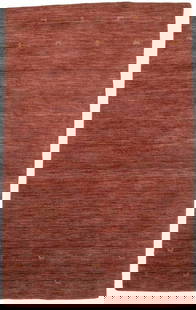 Hand-Loomed Wool Area Rug 4'0 x 6'0 Maroon Red Modern Design: Hand-Loomed Wool Area Rug 4'0 x 6'0 Maroon Red Modern Design Enhance your living space with this exquisite hand-loomed modern oriental rug in a striking maroon red. Crafted from high-quality wool,