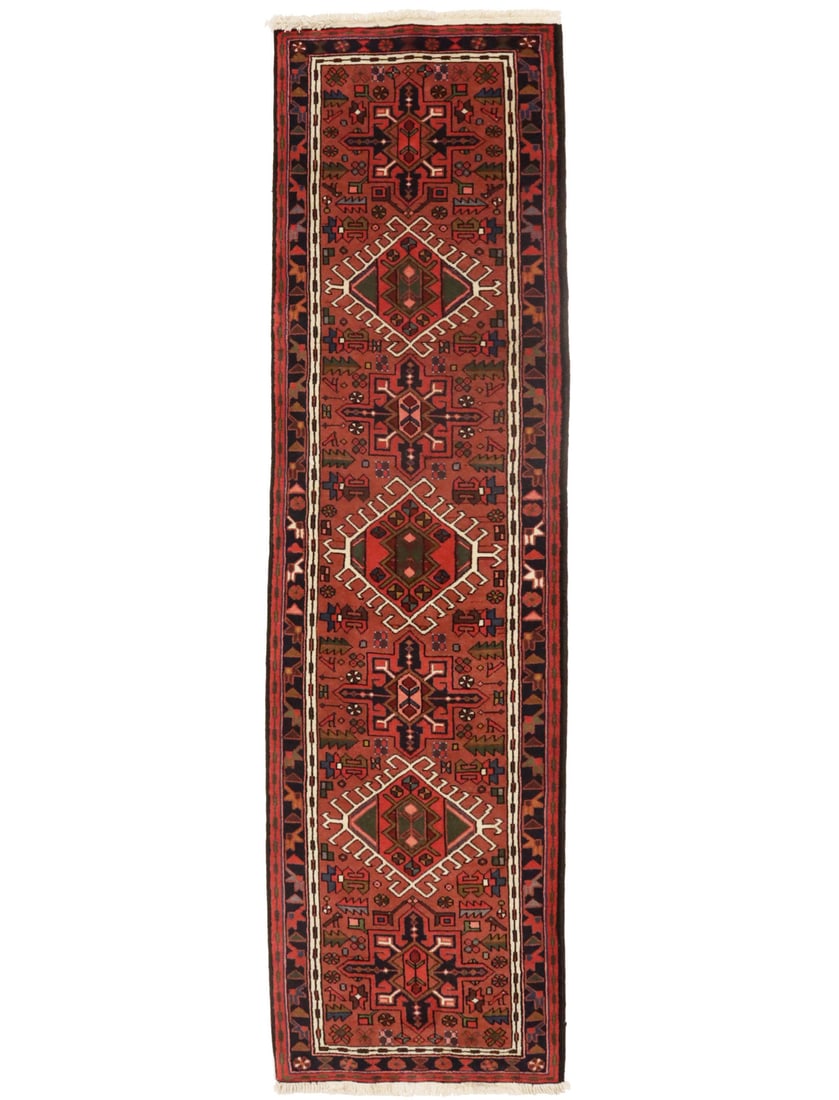 Unique Vintage Tribal Geometric Runner Rug 2'5 x 9'5 Wool Handmade: Unique Vintage Tribal Geometric Runner Rug 2'5 x 9'5 Wool Handmade Enhance your space with this Vintage Tribal Geometric Narrow Runner Rug, an exquisite blend of style and craftsmanship. Measuring 2'5