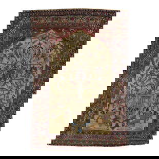 Antique Kerman Persian Wool Rug 5' x 7'3' Garden of Paradise 1890s: Antique Kerman Persian Wool Rug 5' x 7'3' Garden of Paradise 1890s This exquisite antique Kerman rug, hailing from Persia and dating back to the 1890s, features a captivating "garden of paradise"