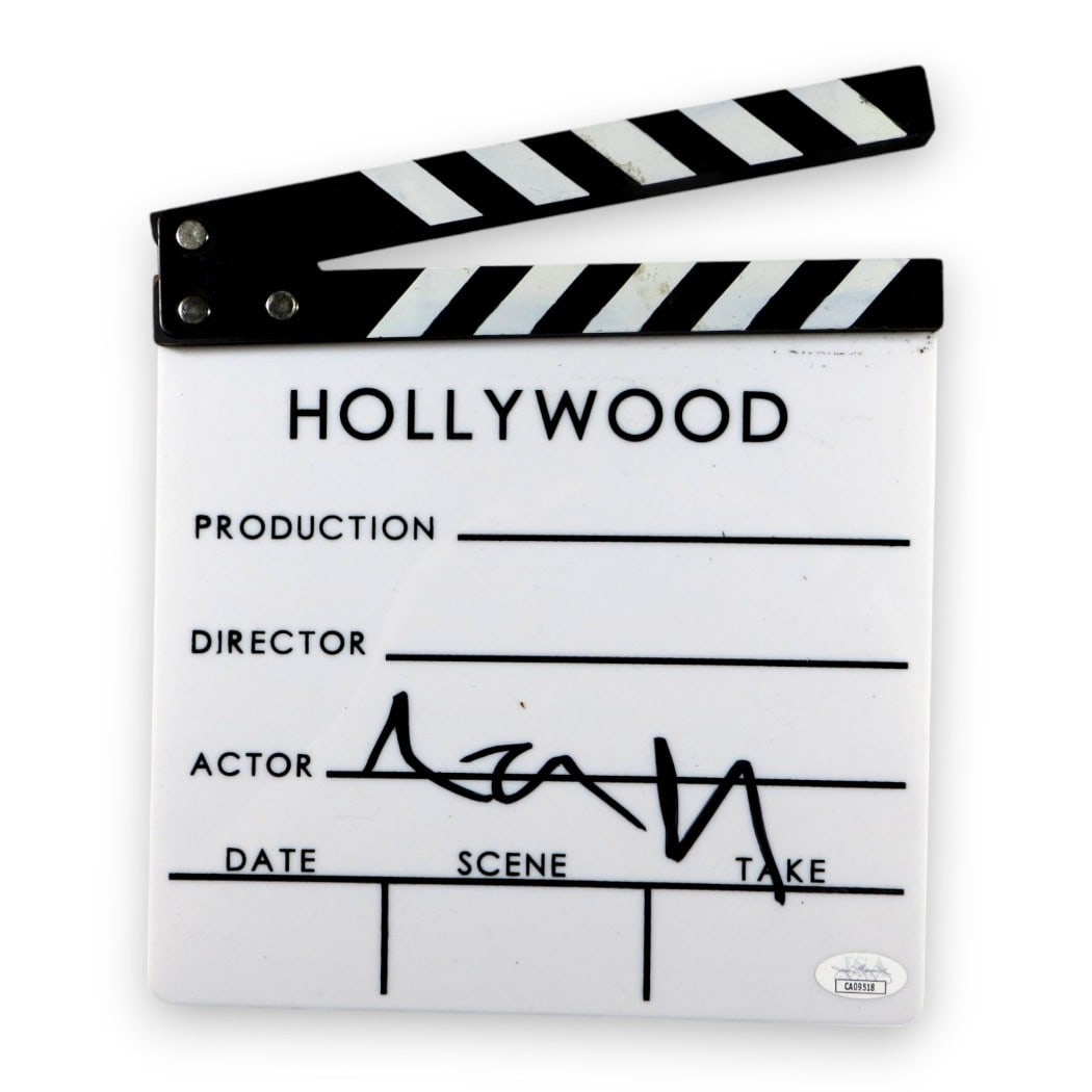 Angelina Jolie Signed Clapper from Mr. & Mrs. Smith JSA Authenticated: Angelina Jolie Signed Clapper from Mr. & Mrs. Smith JSA Authenticated This authentic movie clapper from 'Mr. & Mrs. Smith' is signed by Angelina Jolie, adding a unique piece of cinematic history to an
