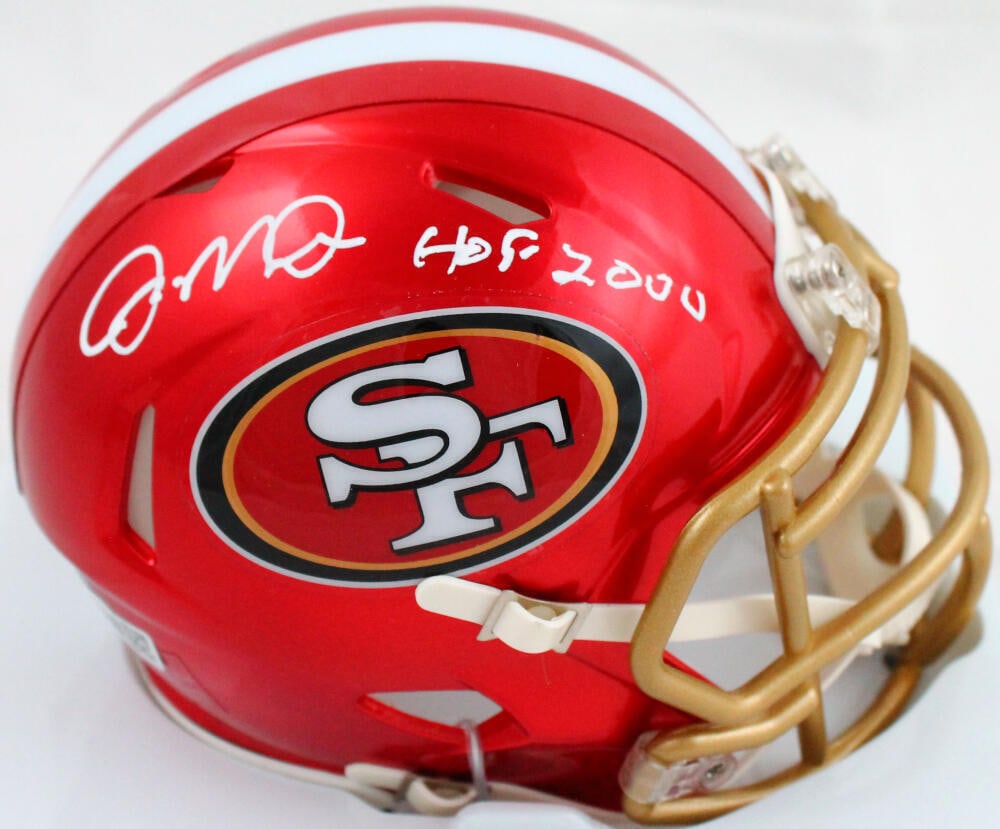 Joe Montana Signed San Francisco 49ers Mini Helmet Fanatics Authentic: Joe Montana Signed San Francisco 49ers Mini Helmet Fanatics Authentic This San Francisco 49ers Flash Speed Mini Helmet, autographed by legendary quarterback Joe Montana, is a must-have for any footbal