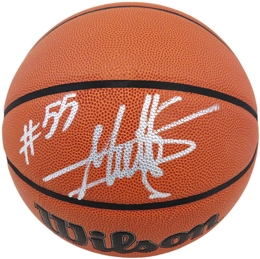 Dikembe Mutombo Signed NBA Basketball Wilson Indoor/Outdoor with COA: Dikembe Mutombo Signed NBA Basketball Wilson Indoor/Outdoor with COA This is a Dikembe Mutombo signed Wilson Indoor/Outdoor NBA basketball, perfect for collectors and basketball enthusiasts. The ball 