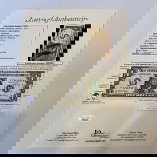 LeBron James 2001 Signed $1 Bill Early LBJ Signature JSA LOA: LeBron James 2001 Signed $1 Bill Early LBJ Signature JSA LOA This is a unique collectible featuring a LeBron James autographed $1 dollar bill, dating back to 2002. The bill, part of the Series 2001