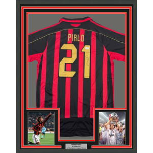 Framed Andrea Pirlo Signed AC Milan Jersey with Beckett COA
