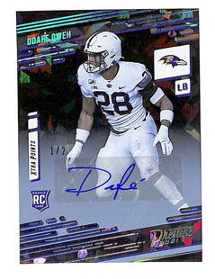 Odafe Oweh 2021 Panini Prestige #258 Autographed Rookie Ravens: Odafe Oweh 2021 Panini Prestige #258 Autographed Rookie Ravens This is an original 2021 Panini Prestige #258 Autograph card featuring Odafe Oweh, a rookie from the Baltimore Ravens. The card is part