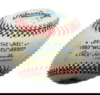 1987 St. Louis Cardinals Autographed World Series Baseball by 25 Players including Whitey Herzog HOF: 1987 St. Louis Cardinals Autographed World Series Baseball by 25 Players including Whitey Herzog HOF This original 1987 St. Louis Cardinals baseball is autographed by 25 players, including Hall of