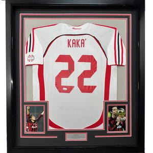 Framed Signed Ricardo Kaka AC Milan Jersey 33x42 BAS COA