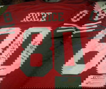 Jerry Rice Signed 49ers Jersey with TRISTAR COA: Jerry Rice Signed 49ers Jersey with TRISTAR COA This authentic signed jersey features Jerry Rice, the legendary wide receiver known for his outstanding career with the San Francisco 49ers and