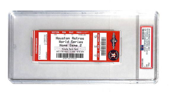 2019 World Series Game 2 Ticket Astros vs Nationals PSA 7 Vintage Collectible: 2019 World Series Game 2 Ticket Astros vs Nationals PSA 7 Vintage Collectible This original 2019 World Series Game 2 ticket features the matchup between the Washington Nationals and the Houston