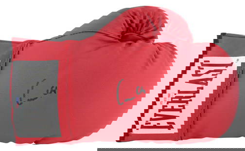 Muhammad Ali Signed Red Everlast Boxing Glove PSA Authenticated: Muhammad Ali Signed Red Everlast Boxing Glove PSA Authenticated This iconic Red Everlast Boxing Glove is personally signed by the legendary Muhammad Ali, also known as Cassius Clay. An essential