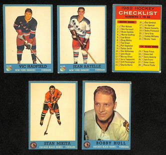 Complete 1962-63 Topps Hockey Cards Set 66 HOF Bobby Hull Stan Mikita: Complete 1962-63 Topps Hockey Cards Set 66 HOF Bobby Hull Stan Mikita Discover a complete set of Vintage 1962-63 Topps Hockey Cards, featuring iconic Hall of Famers Bobby Hull and Stan Mikita. This