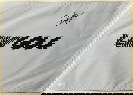 Dustin Johnson LIV 18 Signed Golf Pin Flag JSA Authenticated: Dustin Johnson LIV 18 Signed Golf Pin Flag JSA Authenticated Celebrate the legacy of PGA star Dustin Johnson with this official LIV 18 signed pin flag. The flag features a pristine autograph from