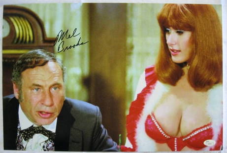Mel Brooks Blazing Saddles Signed 12x18 Photo JSA COA: Mel Brooks Blazing Saddles Signed 12x18 Photo JSA COA This is an original photograph signed by Mel Brooks featuring a scene from the classic film "Blazing Saddles." The item comes with a JSA