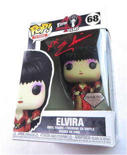 Elvira Autographed Funko POP! 40th Anniversary JSA Certified: Elvira Autographed Funko POP! 40th Anniversary JSA Certified This Elvira Signed Autographed Funko POP! celebrates 40 years of the iconic character. The item features a certified autograph from