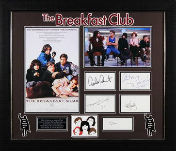 The Breakfast Club Signed Framed Display with 5 Autographs Beckett COA: The Breakfast Club Signed Framed Display with 5 Autographs Beckett COA This stunning framed display features autographs from the iconic cast of 'The Breakfast Club', including Emilio Estevez, Judd