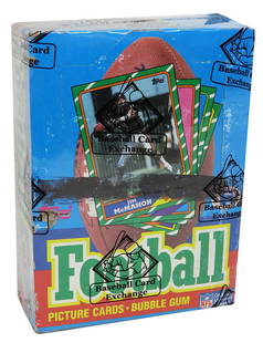 1986 Topps Football Wax Box BBCE Sealed 36 Packs Rice Young RC: 1986 Topps Football Wax Box BBCE Sealed 36 Packs Rice Young RC This is for one (1) unopened Wax box of 1986 Topps football cards, which has been professionally wrapped and sealed by BBCE, ensuring