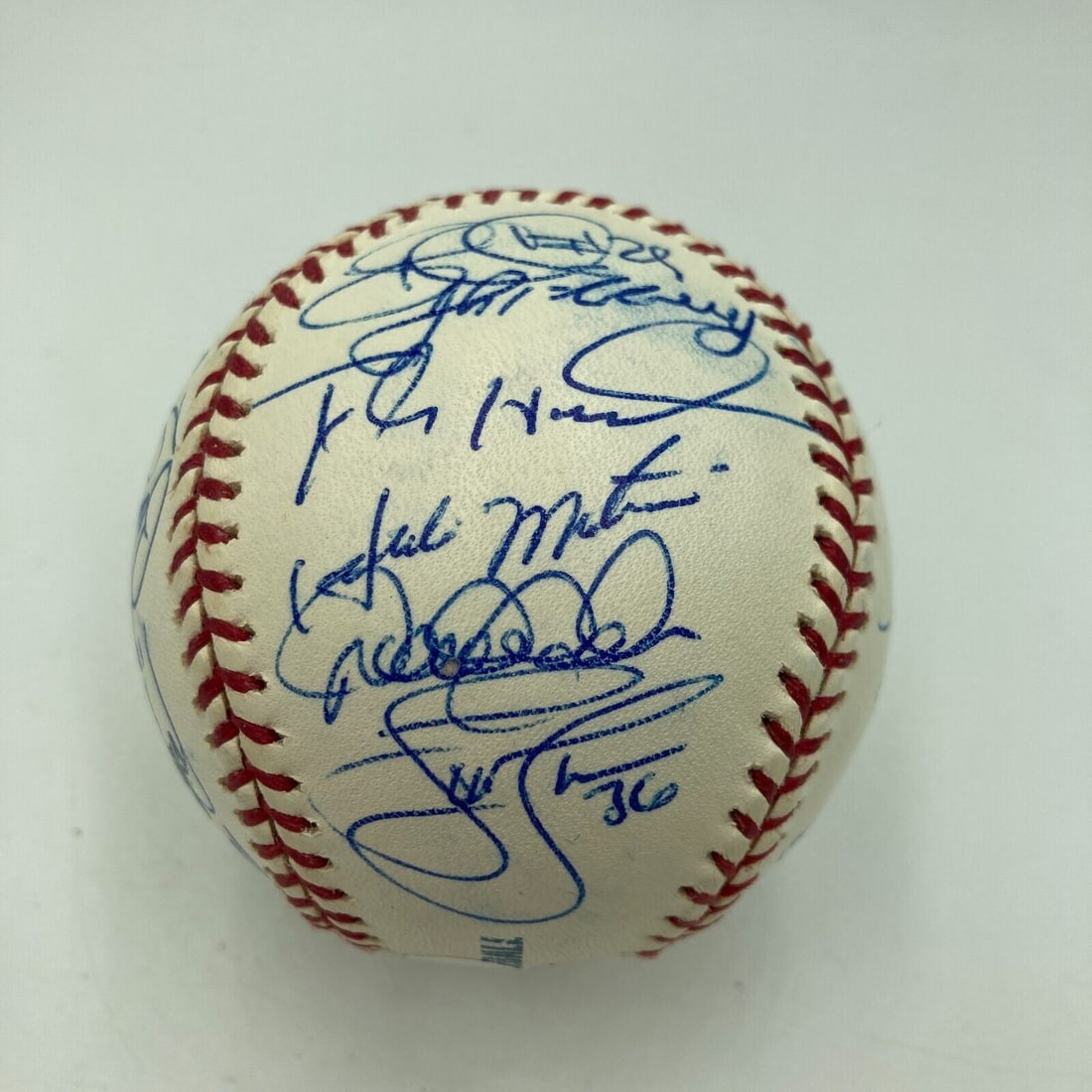 2003 New York Yankees Signed Baseball Jeter Rivera JSA COA: 2003 New York Yankees Signed Baseball Jeter Rivera JSA COA This is an Official Major League Baseball (Selig) signed by members of the legendary 2003 New York Yankees team, including notable players su