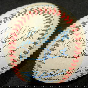 HOF Signed Baseball PSA Authenticated Stargell Spahn Stargell Mize Kiner: HOF Signed Baseball PSA Authenticated Stargell Spahn Stargell Mize Kiner This signed baseball features the autographs of legendary Hall of Famers including Willie Stargell, Warren Spahn, and others. A