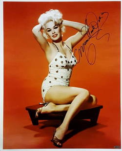Mamie Van Doren Signed 16x20 Canvas Photo Playboy Playmate Hologram: Mamie Van Doren Signed 16x20 Canvas Photo Playboy Playmate Hologram This striking 16x20 canvas photo features Mamie Van Doren, a celebrated Playboy Playmate. The photograph is authentically signed