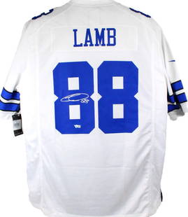 CeeDee Lamb Autographed Dallas Cowboys Nike Jersey Fanatics Authentic: CeeDee Lamb Autographed Dallas Cowboys Nike Jersey Fanatics Authentic Show your support for the Dallas Cowboys with this authentic CeeDee Lamb autographed white Nike game jersey. This original piece