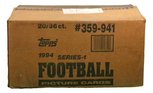 1994 Topps Football Series 1 Wax Case 20 Boxes with Faulk Rookie Card: 1994 Topps Football Series 1 Wax Case 20 Boxes with Faulk Rookie Card Discover a complete wax case of 1994 Topps Football Series 1, featuring 20 boxes that include the highly sought-after Faulk