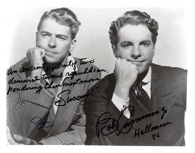 Ronald Reagan Bob Cummings Signed 8x10 Photo BAS Authenticated: Ronald Reagan Bob Cummings Signed 8x10 Photo BAS Authenticated This autographed 8x10 photo has been personally signed by Ronald Reagan & Bob Cummings. The item is 100% Authentic and includes a