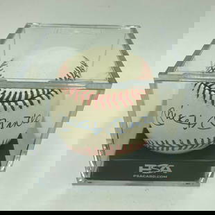 Mickey Mantle Signed AL Baseball PSA MINT 9 Authentic Autograph: Mickey Mantle Signed AL Baseball PSA MINT 9 Authentic Autograph This is a stunning Mickey Mantle signed American League baseball that has been authenticated by Professional Sports Authenticator