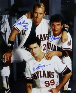 Major League 16x20 Photo Signed by Sheen Bernsen Berenger Beckett Auth: Major League 16x20 Photo Signed by Sheen Bernsen Berenger Beckett Auth This is an original 16x20 photograph from the movie 'Major League', featuring autographs from stars Charlie Sheen, Corbin Bernsen